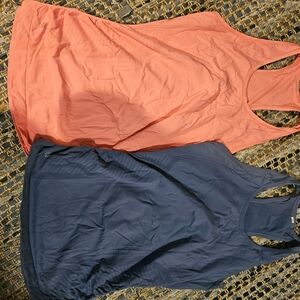 Coral and Navy Tank Tops